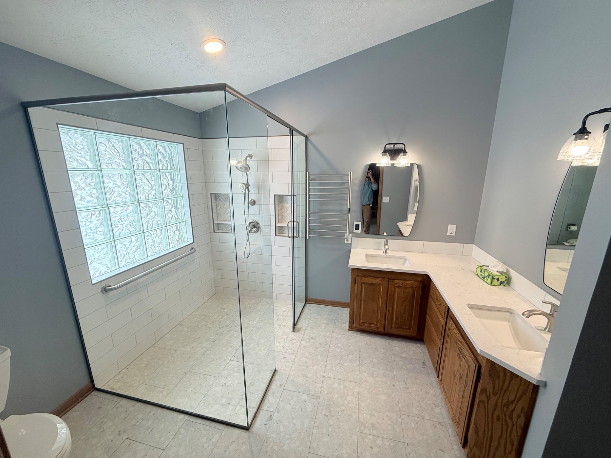 Walk-in shower bathroom remodel